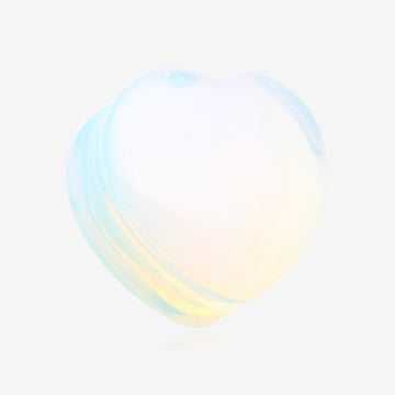 A Pair of Opalite Heart Stone Double Flared Plug